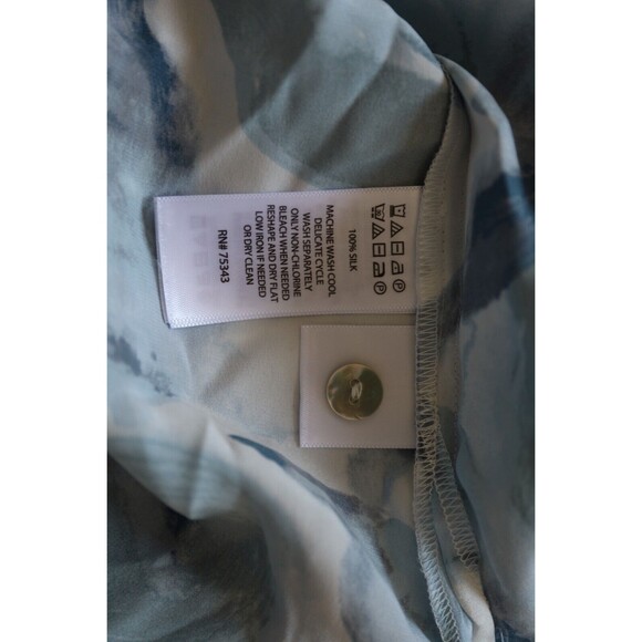 Joie Womens XL Blue 100% Silk V Neck Dolman Sleeve Oversized Floral Flowy Fairy - Picture 5 of 7